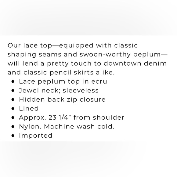 WHBM lace peplum top - Picture 9 of 9